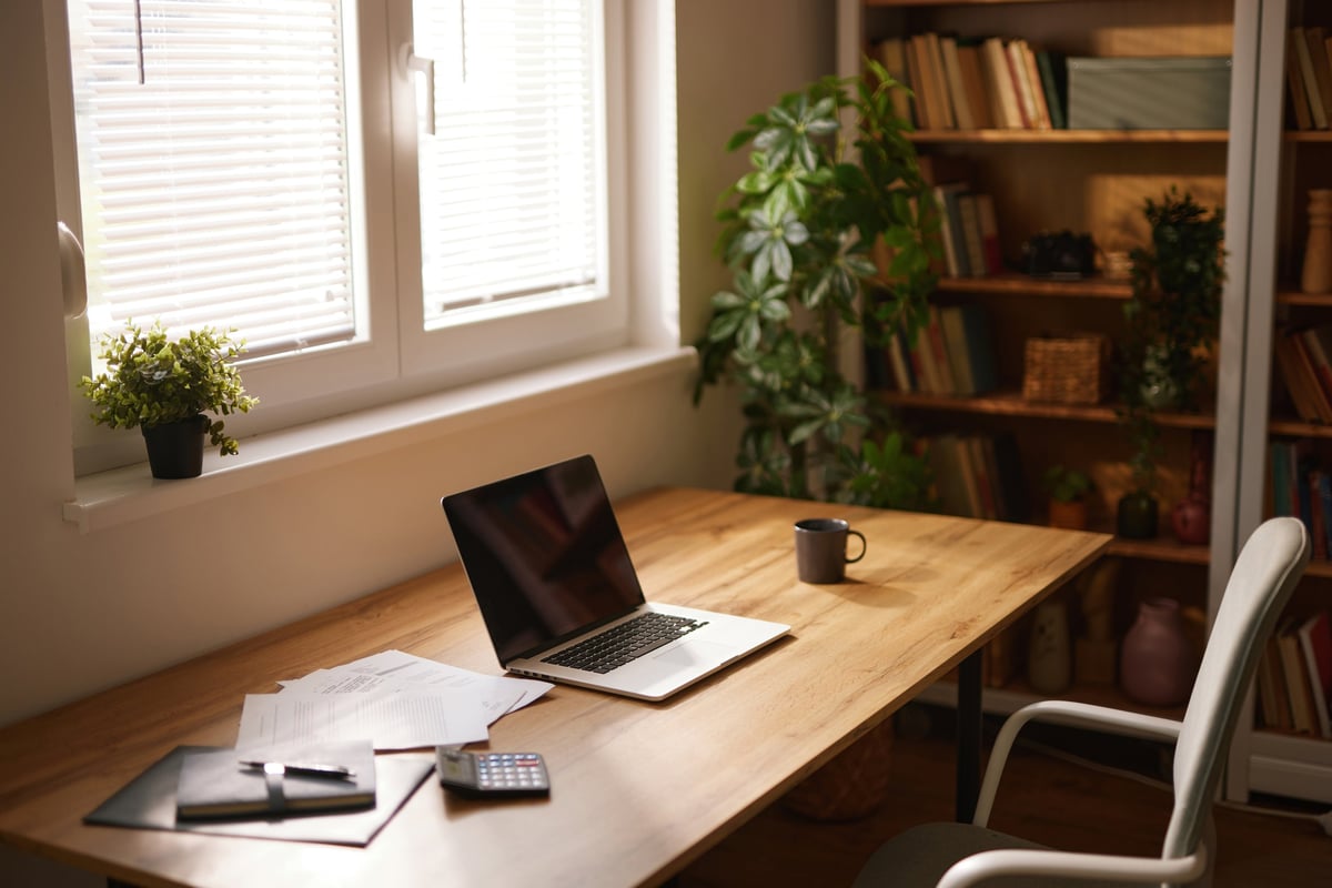 Cozy home office workspace