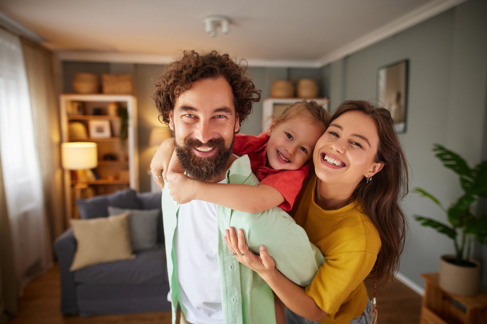 Family in their home